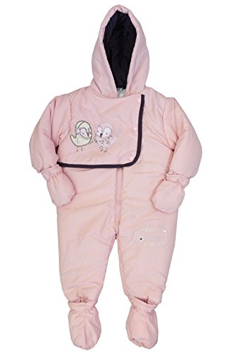 BABIES ALL IN ONE BOYS GIRLS SNOWSUIT WINTER OUTDOOR COAT ONESIE BABY 9 TO 23 MONTHS (18-23 MONTHS, PINK)