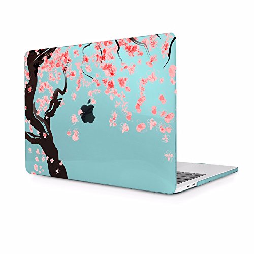 TwoL Kirschblüten Plastik Hartschale Hülle für MacBook Pro 15 2016 2017 Modell (A1707),Grau