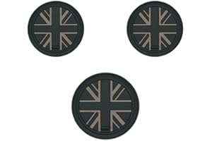 UVCANY Lot de 3 dessous de verre universels antidérapants intégrés dans des dessous de verre décoratifs pour Mini Cooper R55 R56 R56 R57 R57 R58 R59 (Union Jack noir)