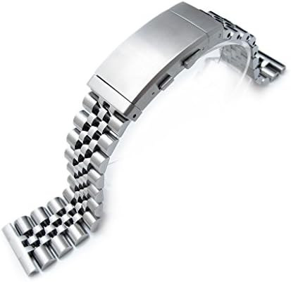 22mm Super Jubilee 316L Stainless Steel Watch Band, Straight End, Wetsuit Ratchet Buckle