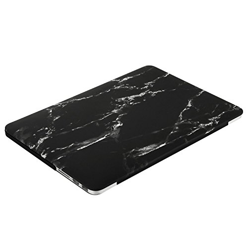 MOSISO Ultra Slim Plastik Hartschale Schutzhülle Hülle Snap Case für Macbook Pro 13 Zoll mit Retina Display NO CD-ROM Drive (A1502 / A1425), Schwarz Marmor - 6