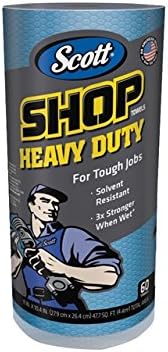 Kimberly-Clark 32992 SCOTT Pro Shop Towels, 1-Ply, Blue, 10.4 in. x 11 in., 12-Carton
