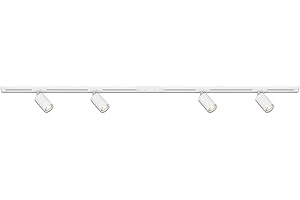 BRILONER - Système de rail Rail set de démarrage, 4x GU10 spots orientables, extensible, système de rail d'éclairage pour plafond, rail pour spot, lampe de plafond, plafonnier, spotlight, 1,5 m, blanc