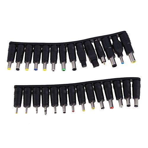 Demiawaking 28 Stück Universal Gleichstrom Netzteil Adapter 5.5x2.1mm zu 28 Stecker Netzteil für Notebook