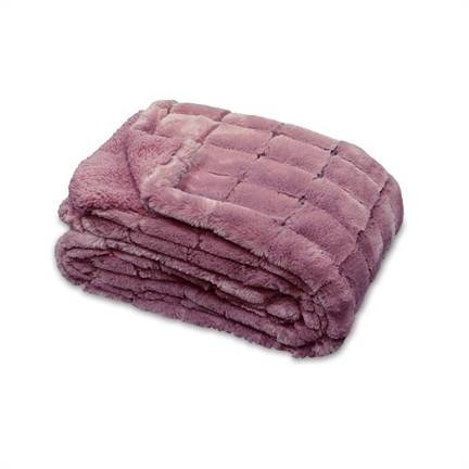 Unique Living Xavi - Polaire - Plaid - Couverture - 130 x 160 cm - Mesa Rose