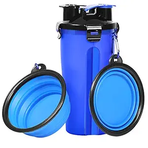 UPSKY Dog Water Bottle Dog Bowls for Traveling Pet Food Container 2-in-1 with Collapsible Dog Bowls, Outdoor Dog Water Bowls for Walking Hiking Travelling