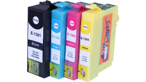Start - 4 Cartouches d'encre compatibles avec Puce remplace T1301, T1302, T1303, T1304, Noir, Cyan, Magenta, Jaune pour Epson Stylus Office B42WD, BX320FW, BX525WD, BX535WD, BX625FWD, BX630FWD, BX635FWD, BX925FWD, BX935FWD, SX525WD, SX535WD, SX620FW, Workforce 525, 630