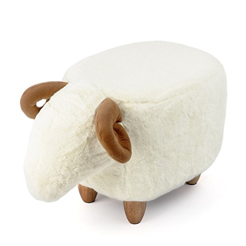 Balvi Taburete Le Mouton Color Blanco con Forma de Oveja Patas de