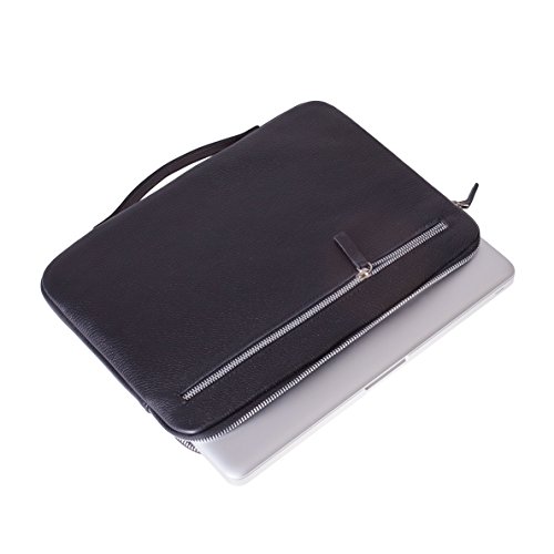 mabba® MacBook Tasche Leder für das Macbook 13″ , Macbook Retina 13″, Macbook Air 13″ -Joe Black- schwarz edel Handmade in Berlin - 2