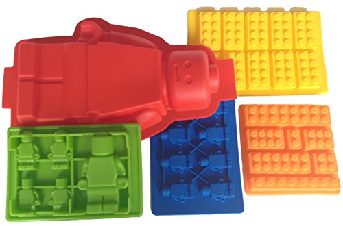 Bausteine, Eiswürfelschalen – Formen aus Silikon; 5er-Set - 4