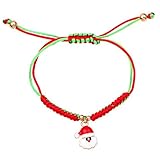 Doitsa Damen Armbänder Geflochtenes Armband Weihnachten stil armbänder mit Weihnachtsmann Anhänger Einstellbar Schmuck Zusätze für Geburtstags Geschenk