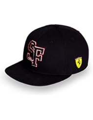 Ferrari Black SF Flat Brim Adjustable Snap Back Hat by Ferrari