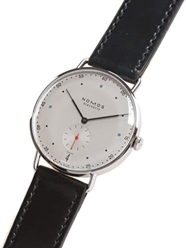 NOMOS GLASHUETTE MEN'S METRO 38MM BLACK LEATHER BAND MECHANICAL WATCH 1102