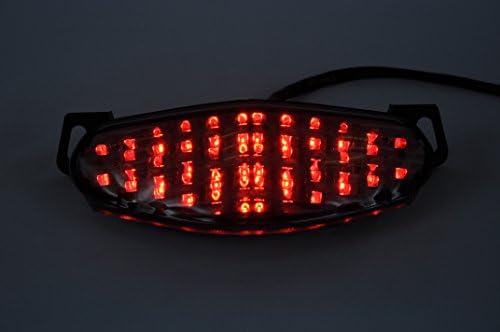 Topzone Lighting Clear Lens Motorcycle Led Taillights Brake Tail Light with Integrated Turn Signal Lamp Indicators For Kawasaki 2009-2010 Ninja 650R/ER-6