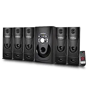 Krisons Genius-300| App Controlled, Bluetooth Supporting Home Theatre 5.1 | USB, AUX, LCD Display, Built-in FM, Recording, Remote Control (Black, 5.1 Channel)