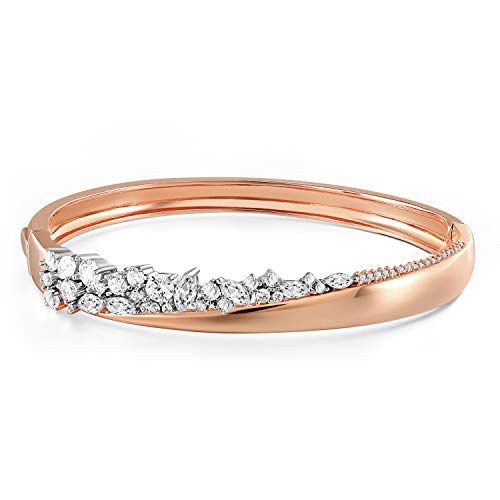 Angelady Bracelet Or Rose Bracelet Argent pour Femme avec 5A Zircon Cubique, Bracelet Infini Femme Cadeau Anniversaire pour Femme Fille