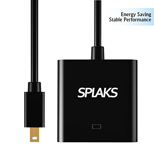 Mini Displayport auf VGA, Splaks Vergoldete Full 1080P Mini DP Mini DisplayPort (Thunderbolt Port Kompatible) zu VGA Adapter Konverter Stecker Kable für Macbook Air/Pro, Microsoft Surface Pro & Pro 2 3 – Mini DP Male to VGA Female - 3