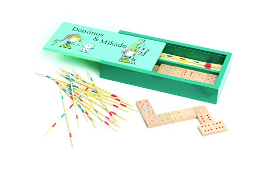 JeujuraJeujuraJ11865 Flashy Coloured Dominoes and Mikado Game, Multi-Color