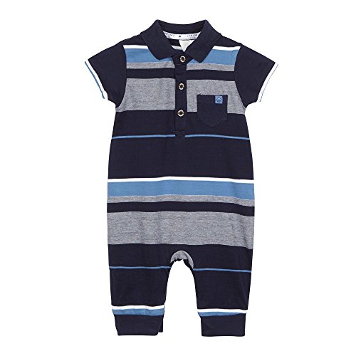 J By Jasper Conran Baby Boys' Navy And Blue Striped Polo Romper Suit 6-9 Months