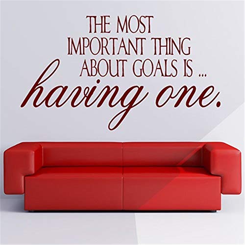 Wall Art Decal Sticker Words Wall Saying Words Removable Mural Wall Stickers for Quotes The Most Important Thing About Goals is Having One for Bedroom Living Room