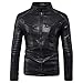 Produktbild nihiug Motorradjacken Für Männer Leder Sport Waterproof Heavy Duty Coat Motorrad Lederjacke Lederjacke,Black-XXL