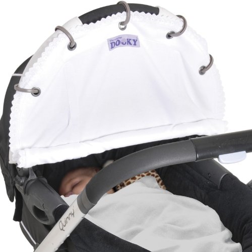 Dooky Pram Shade - White Lace Trim