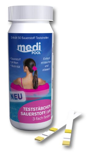 Medipool Schwimmbadpflege TestStäbchen Sauerstoff/pH, 50-er Pack
