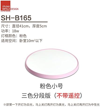 SunBi IMPALA Nordic simple modern remote control stepless dimming eye lens with ultra-thin LED bedroom ceiling lamps,[41cm] version 18 watt pink section, with remote control