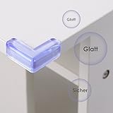 Amzdeal Kantenschutz Transparent mit rechten Winkel Eckenschutz aus Kunststoff für die Sicherheit von Baby und Kinder auf Tisch- und Möbelecken mit 12 Stücker - 3