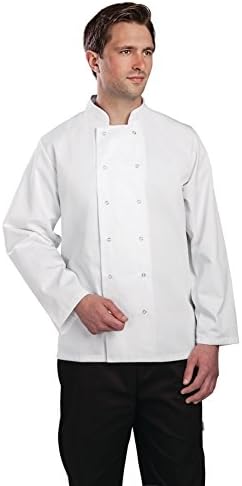 Whites Chefs Apparel A134-XL Vegas Chefs Jacket, Long Sleeve, Polycotton, Size X-Large, White