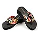 Produktbild Goosun Modische Damen Zehensandalen Böhmen Blumen Weich Strand Hausschuhe Keil Plattform Pantoletten Sandalen Slippers Riemen Flip Flops Pantoffeln Rutschfest Outdoor Home Schuhe (37, Schwarz)
