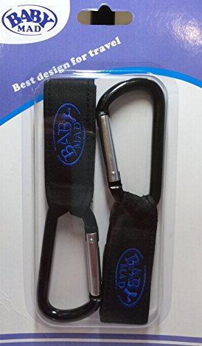 2x Buggy Mama Clip Hacken Kinderwagen Shopping Täschen Taschen Hacken Halterung - 9