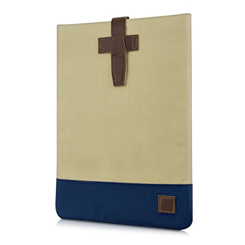 kwmobile Universal Sleeve Tasche für 11" 11,6" Laptop / Notebook / Ultrabook in Hellbraun Dunkelblau