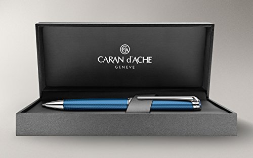 Caran d 'Ache d-ache Geneva Large Twist 1Pièce (S) – (Twist Retractable Ballpoint Pens BLUE RETRACTABLE BALLPOINT PEN, MEDIUM Ballpoint Pen, Blue, Blue, Medium, Round, Silver)