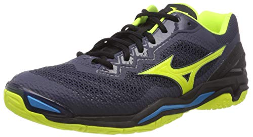 Mizuno Wave Stealth V, Sneakers Basses Homme, Multicolore (Omblue/Syellow/Hocean 001), 44 EU