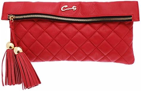 Cats Women's Long Quilted Clutch Handbag N/A Red