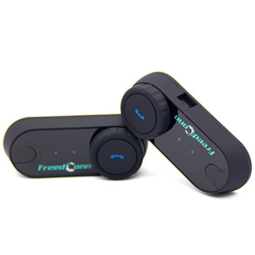 EuroFone Motorcyle de Comunicación de Auriculares Bluetooth Moto BT Interphone Para el Casco 800m (Pack de 2)