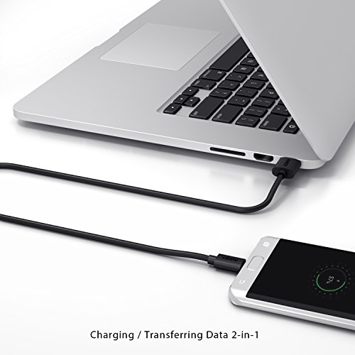 AUKEY Micro USB Kabel 6 Stk. 3m*1 + 2m*1 + 1m*2 + 0,3m*2 Ladekabel und Datenkabel für Android Smartphones wie Samsung/HTC/Huawei /Kindle Schwarz - 4