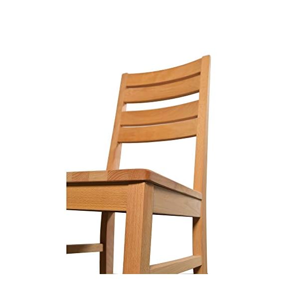 acerto 20001 Esszimmerstuhl aus Buche massiv ohne Armlehne * Geölt * Extrem robust | Holzstuhl für Küche & Esszimmer… – Bild 3