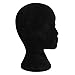 LuckyFine 11' Styrofoam Foam Black Mannequin Head Stand Model Glasses Wig Cap Display