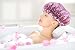 OrangePlan Women Waterproof Shower Cap,Unique Brilliant Sequins design Double Layer Bath Cap Elastic Band Spa Shower Hat(Gillyflower Pink)