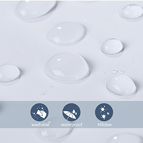 Vanwalk PEVA Duschvorhang Wasserdicht 183x200cm mit 12-Ring Bad Vorhang, weiß - 5
