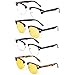 Price comparison product image Blue Light Blocking Gaming Glasses Black Tortoise Half Frame Retro Anti Glare Clear Yellow Lens Eyewear for PC Laptop Gamer Computer Reading (Black Frame Yellow Lens)