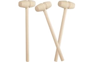 ‎WEDDHUIS WeddHuis 3 Stück Holzwerkzeuge Hämmern Mini Holz Hammer Krabben Hummer Schlägel DIY Kleine Malerei Hammer Spielzeug für Kinder