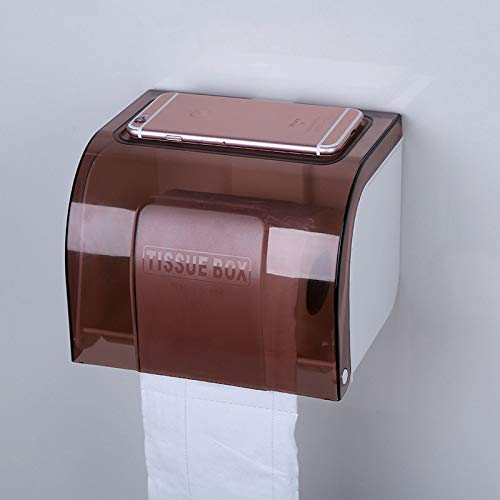 YWJHY Multifunctional Waterproof Toilet Plastic Tissue Box Wall Mount Bathroom Roll Tray Free Punch round Modern Design Rustproof Paper Holder Mounted.