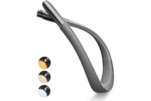 ENCLIZE LED-Nackenleselampe, Buchlampe zum Lesen im Bett, 3 Helligkeitsstufen einstellbar, leichtes, komfortables Design, Hände frei, langlebig, perfekt zum Basteln, Stricken, Camping, Grau Mitternacht