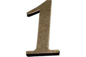 Zayookey Metallo Numero Civico Antichi 4 Pollici (10 cm) Moderna Numeri Indirizzo di Casa di Porta in Bronzo House Number per Cassetta Postale Stradale (Door Number 1)