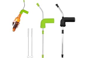 Belvanr Bier Schnorchel 2 Stück Bierschnorchel Bier Schnorchel Set Bierzapfer Party Spender Bierspender Doppelter Bierschnorchel Bierzapfanlage mit 2 Reinigungsbürsten,für Home Bar Club