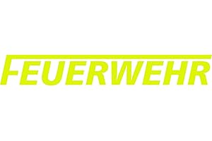 ‎FINEST FOLIA Finest Folia F K086 Car Sticker, Fire Brigade Sticker for Car, Motorcycle, Boat, Bus, Car Accessories Sticker, Self-Adhesive Erase Mountains (Neon Yellow, 20 cm Long)