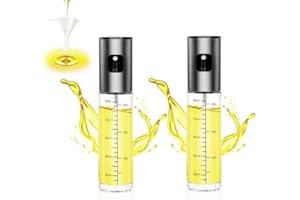 HOCIMIT Bouteille Huile Olive 2PCS, 100ml Vaporisateur Huile Cuisson avec Balance, Oil Spray Huile Cuisine en Verre et en Acier Inoxydable, Pulverisateur Distributeur Huile Cuisine pour Friteuse, Cuisiner